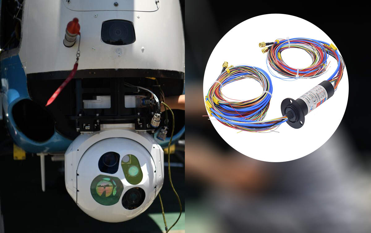 Relationship between the structure of the electro-optical pod and the slip ring