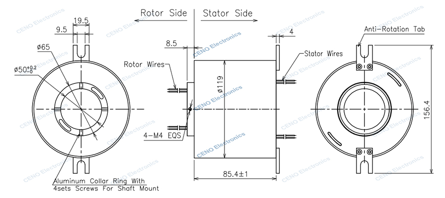 ECN050-04P3-06S-IP54 drawing rev